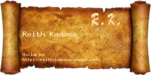 Reith Kadosa névjegykártya
